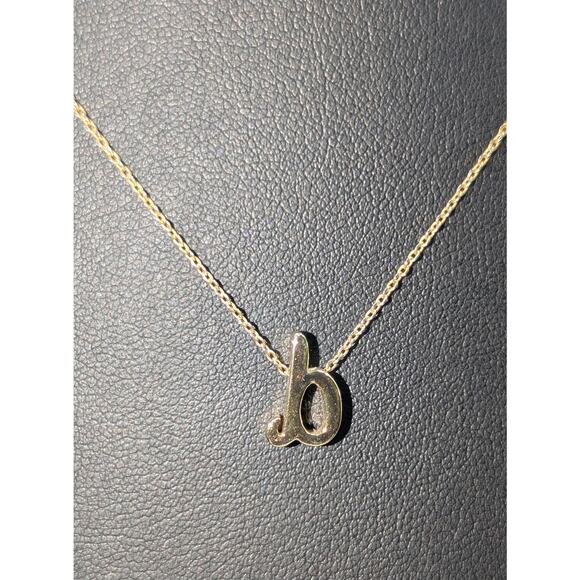 Lower Case 'b' or 'd' Initial Pendant Gold Tone 16" Necklace - Picture 5 of 7